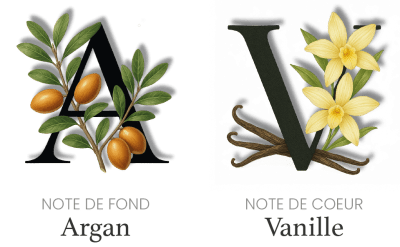Signature olfactive naturelle – fond argan bio et cœur vanille apaisante