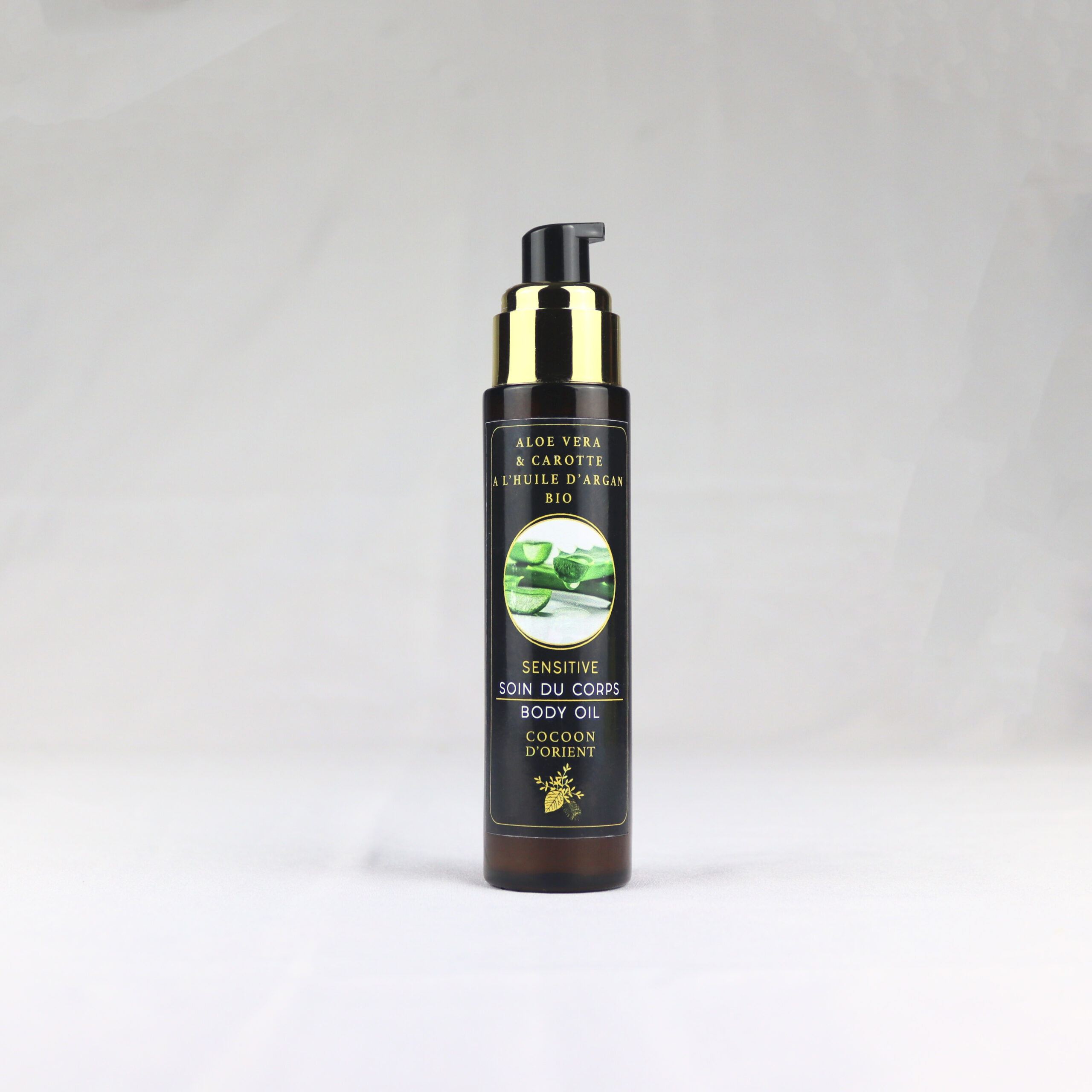Flacon du soin corps argan bio Cocoon d’Orient – format 50 ml.