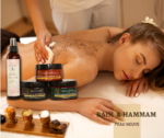 Rituel hammam avec savon noir exfoliant corps argan bio