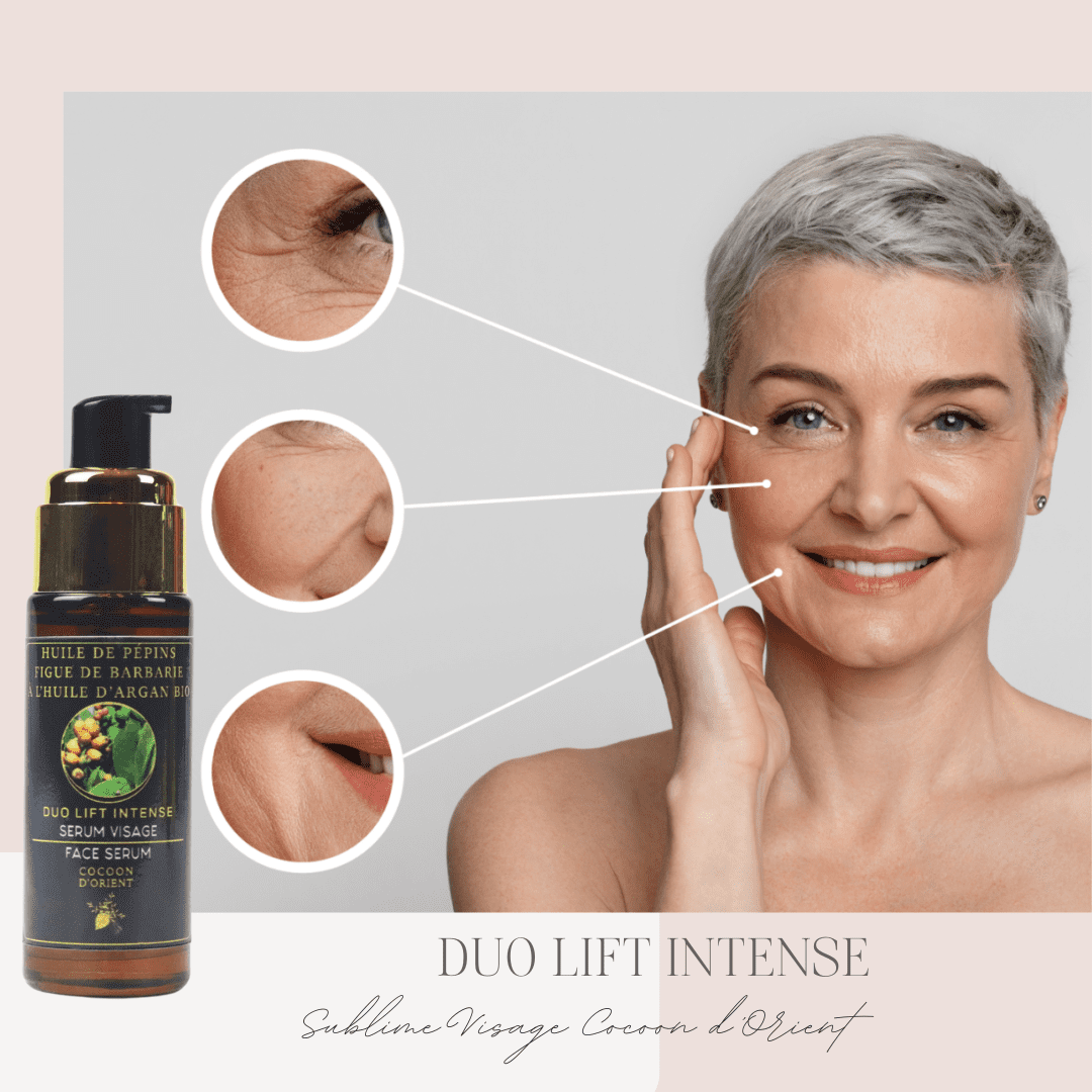 Résultat visible sur les rides avec le sérum anti-rides effet immédiat Duo Lift Intense Cocoon d'Orient
